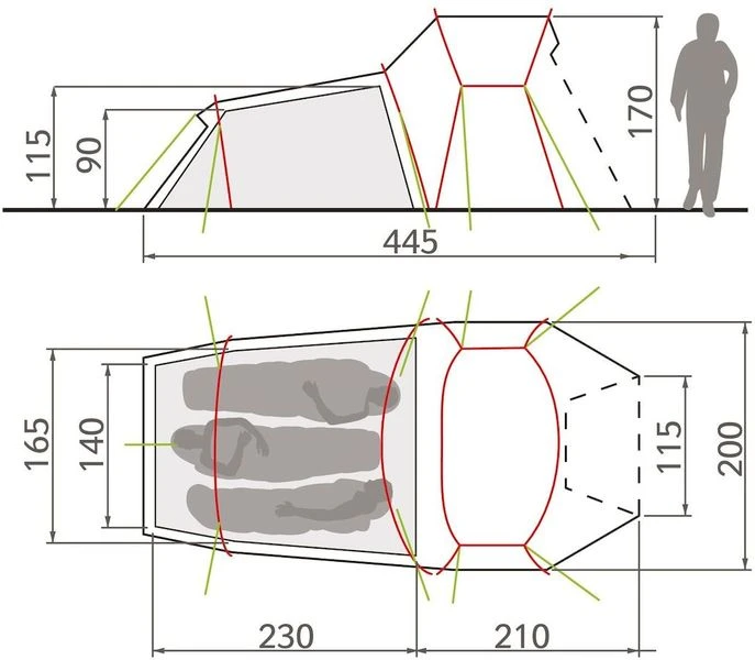 Vaude Chapel L XT Koepeltent - 3 Persoons - Afbeelding 5