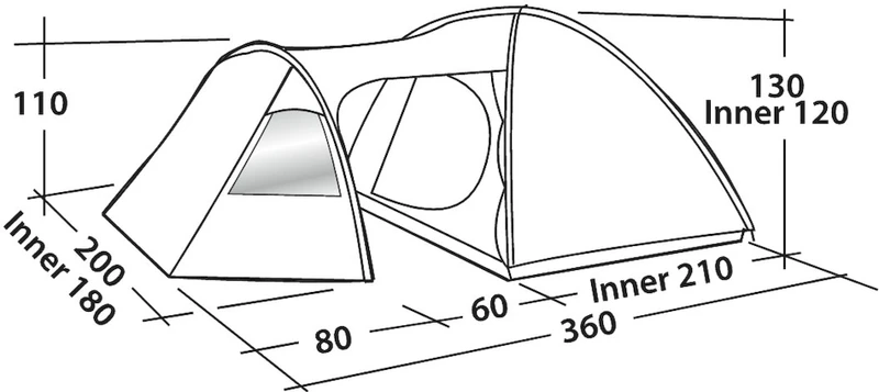 Easy Camp Eclipse 300 Tunneltent - 3 Persoons - Groen - Afbeelding 6